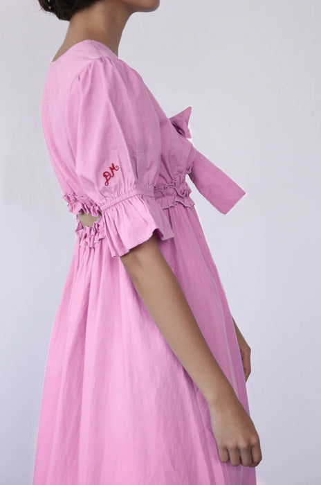 Cassie Bow Midi Dress - Pink