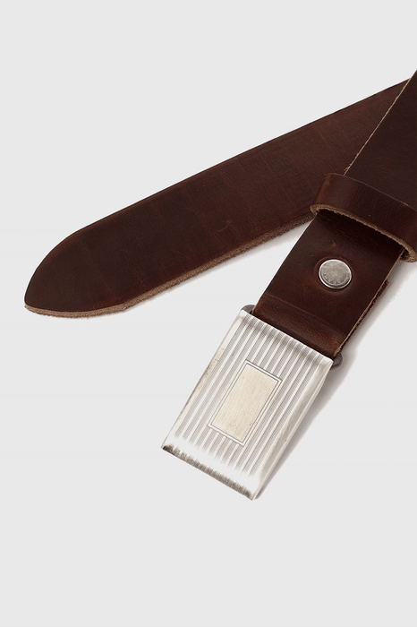 Plate Belt Horween Leather - Brown