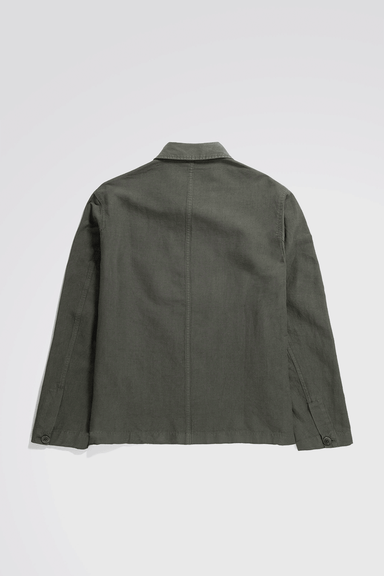 Tyge Cotton Linen Overshirt - Spruce Green