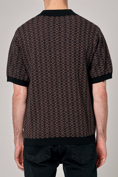Bowler Pattern Knit Shirt - Brown
