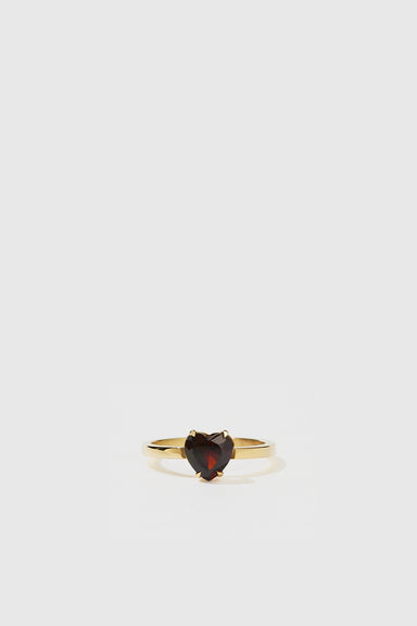 Heart Jewel Ring - Gold Plated / Thai Garnet