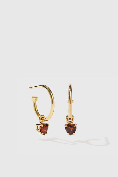 Micro Heart Jewel Signature Hoops - Gold Plated