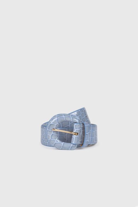 Judy Leather Belt - Light Blue