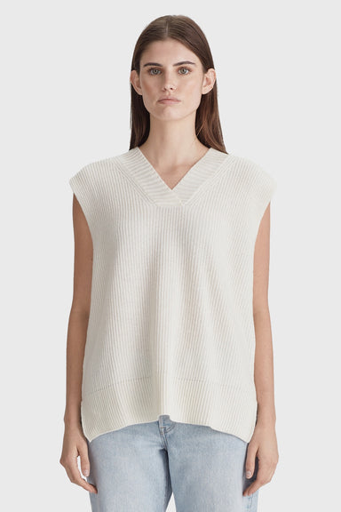 Wool Knit Vest - Cream