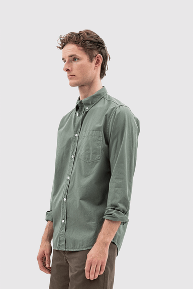 Anton Light Twill Shirt - Dried Sage Green