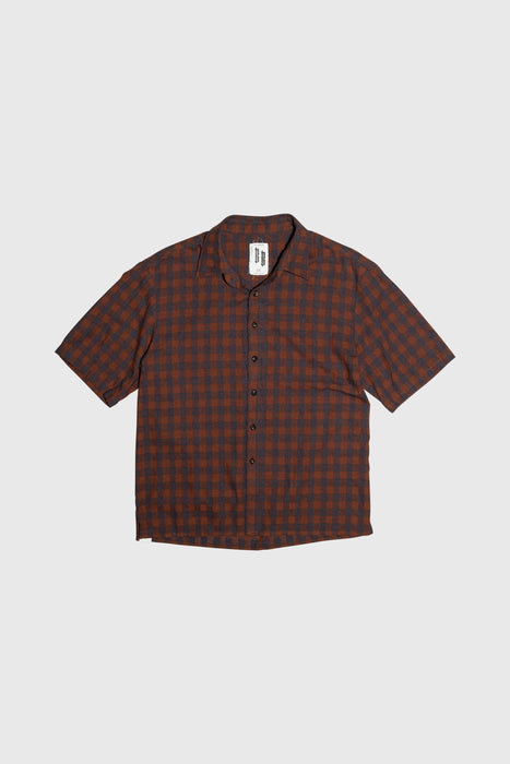 SS Beach Shirt - Brown / Grey Check
