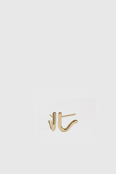 Sculpture Stud Earrings - Gold Plated