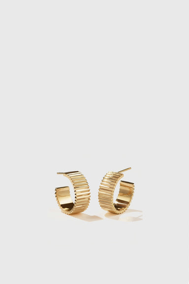 Solaire Hoop Earrings Wide - Gold Plated