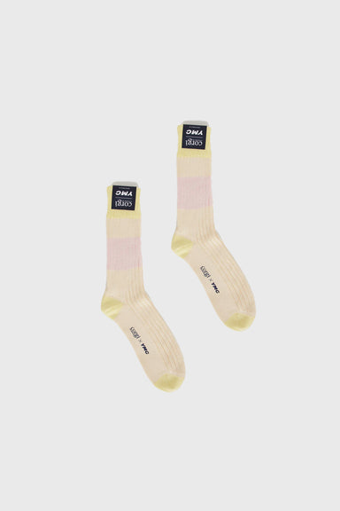 Sport Rib Socks - Yellow / Pink