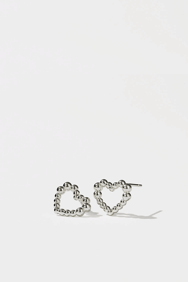 Fizzy Heart Studs - Sterling Silver