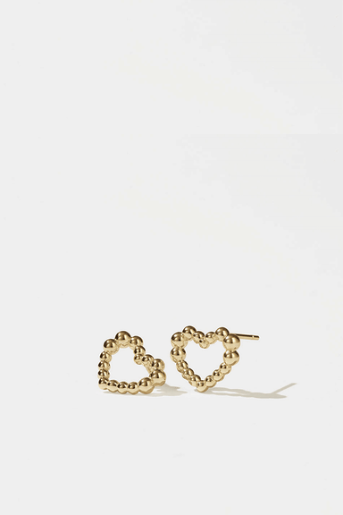 Fizzy Heart Studs - Gold Plated