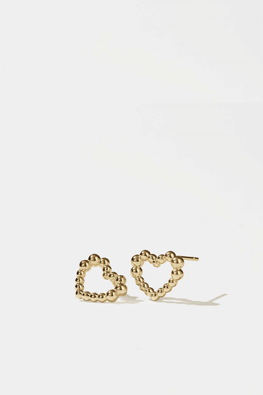 Fizzy Heart Studs - Gold Plated