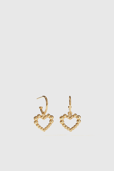 Fizzy Heart Signature Hoops - Gold Plated