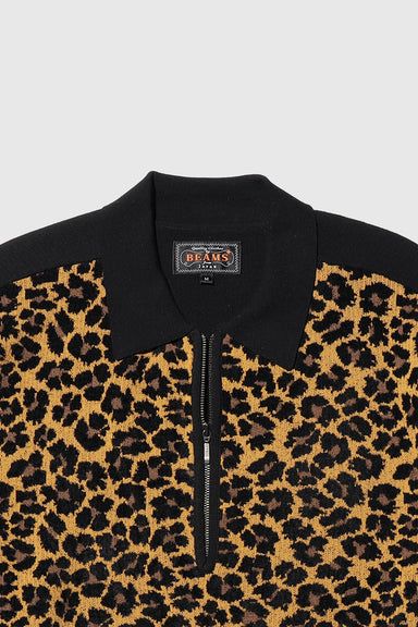 Half Zip Knit Polo Animal - Leopard