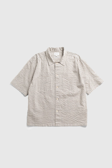 Mols Check SS Camp Shirt - Ecru