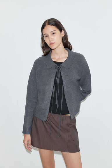 Box Cardigan - Charcoal