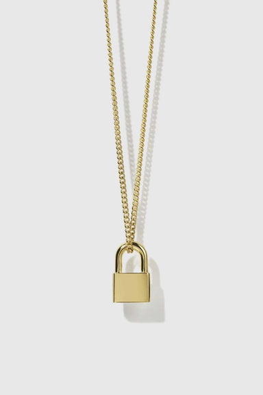 Locked Charm Necklace - Gold Plated