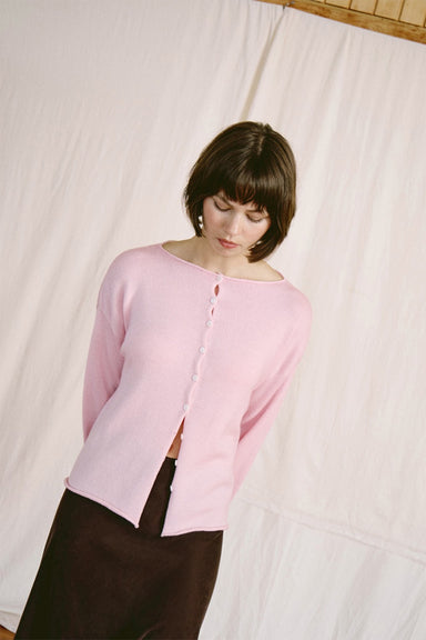 Doll's Reversible Cardigan - Barely Pink