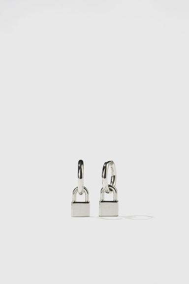 Locked Charm Earrings - Sterling Silver