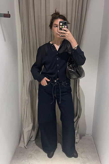 Here Comes Life Blouse - Navy