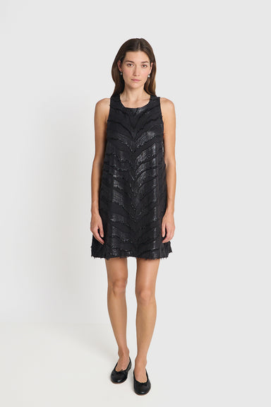 Capulet Dress - Black Chevron