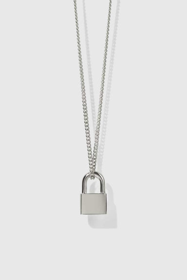 Locked Charm Necklace - Sterling Silver
