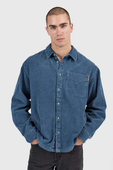 Campus Chunky Cord LS Shirt - Washed Blue