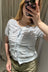 Crinkle Top - Powder Blue Stripe