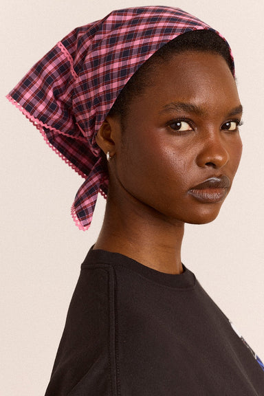 Headscarf - Magenta Check