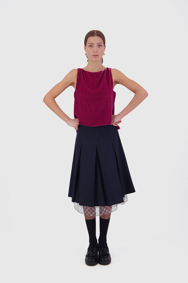 Everything Works Out Pleat Skirt - Checks