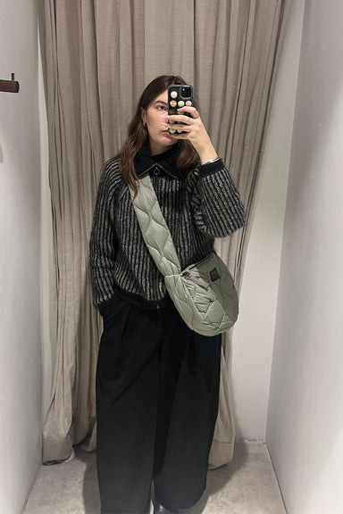 Military Banana Shoulder Down Bag Medium - Dark Sage Green