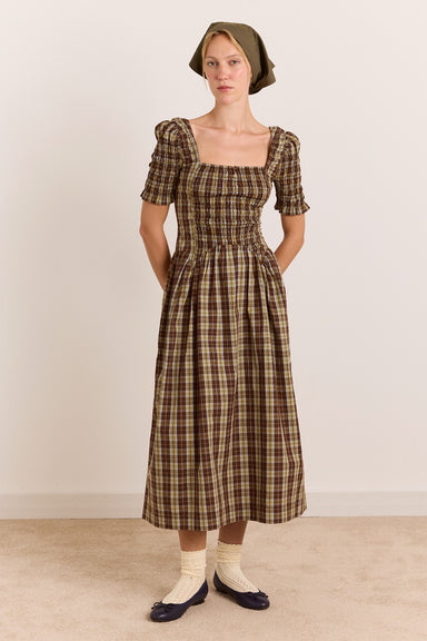Molly Midi Dress - Cocoa Check