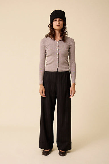 Ramona Trouser - Black Pinstripe