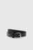 Women's Slim Leather Belt - Black / Brushed Nickel