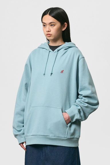One Point Hooded Sweatshirt - Stone Blue