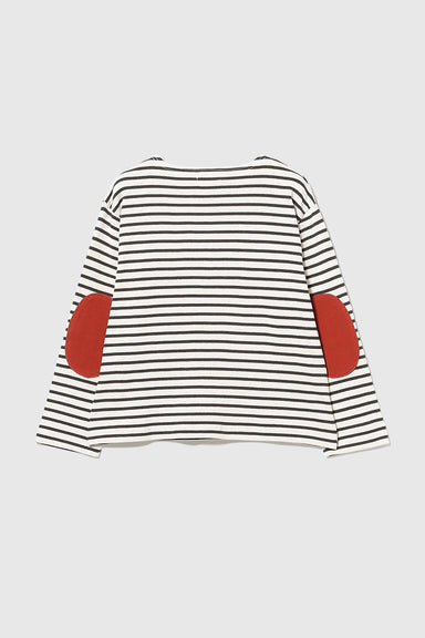 Elbow Patch Basque Long-sleeve T-Shirt - Ivory