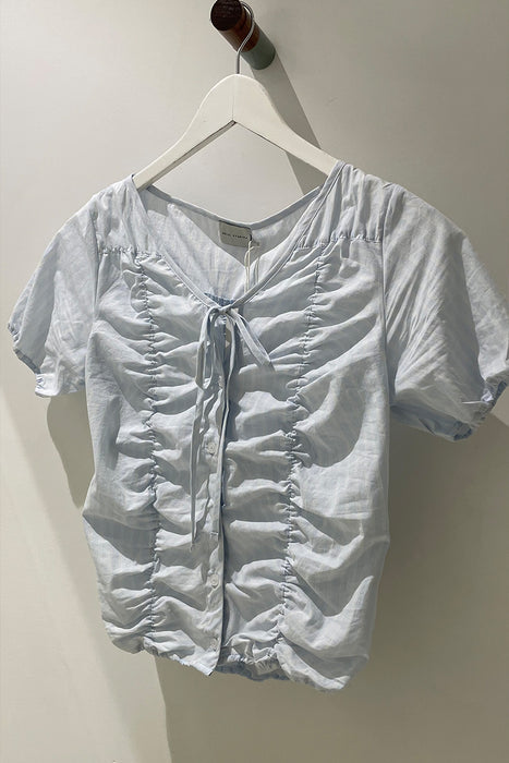 Crinkle Top - Powder Blue Stripe