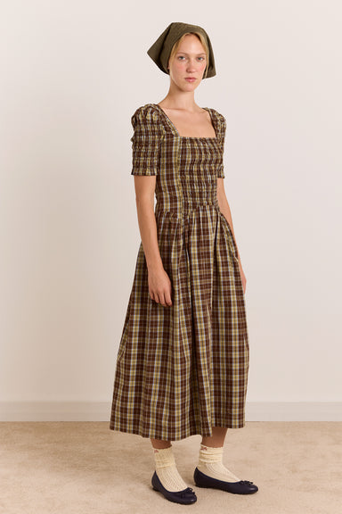 Molly Midi Dress - Cocoa Check
