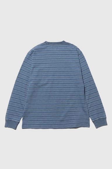 LS Pocket Tee Indigo Stripe - Sax