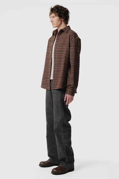 Drop LS Shirt - Brown Plaid
