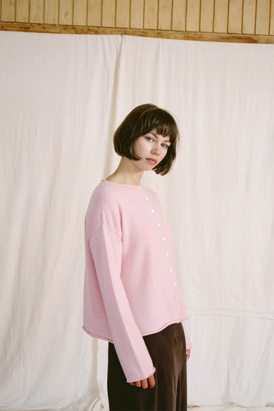 Doll's Reversible Cardigan - Barely Pink