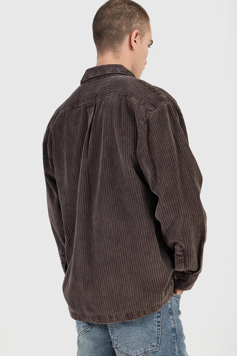 Campus Chunky Cord LS Shirt - Dark Brown