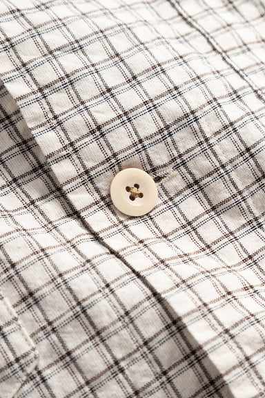 Mols Check SS Camp Shirt - Ecru