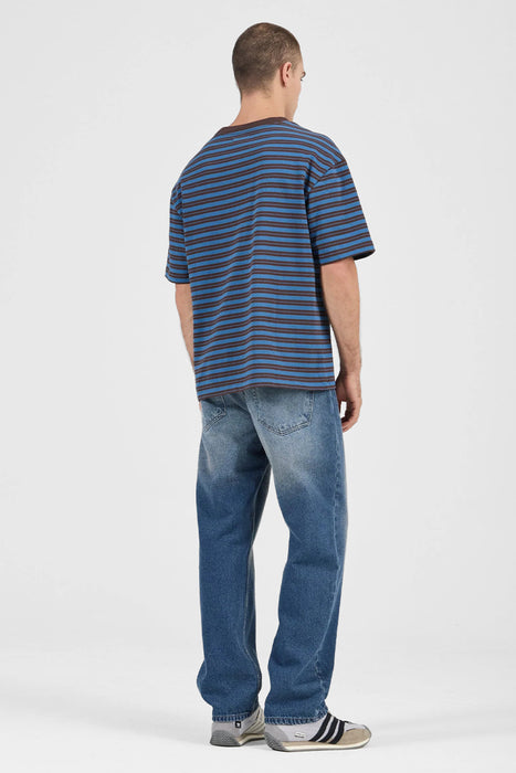 Stripe Tee - Brown Earth / Blue