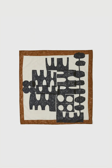 Totem Print Cotton Bandana - Slate