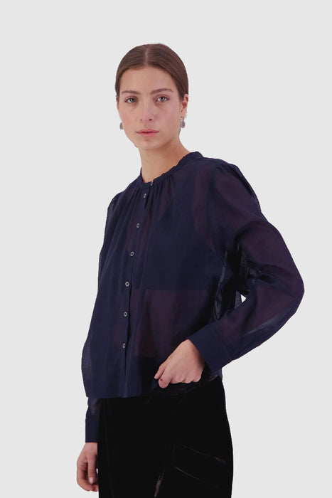 Here Comes Life Blouse - Navy