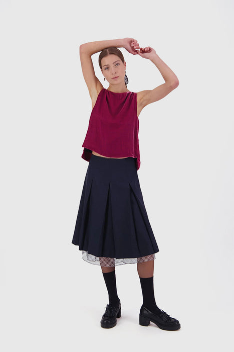 Everything Works Out Pleat Skirt - Checks