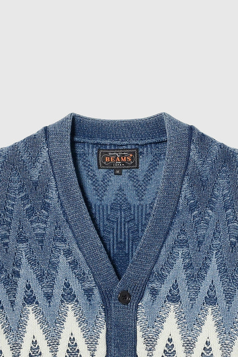 Cardigan Jacquard - Indigo Yarn