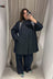 Chambray Soutien Collar Coat - Dark Navy