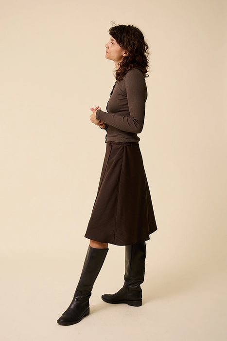Ramona Skirt - Chocolate Stripe